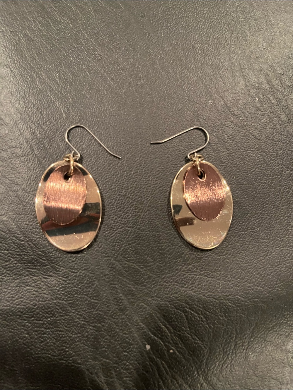 Women’s Two-Tone Rose Gold Oval Dangle Earrings